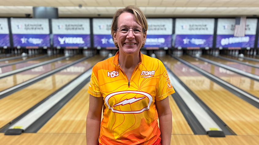 Dana Ausec after going undefeated in match play at the 2026 USBC Senior Queens